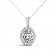 1/2ct Real Center Diamond Set In 14k Gold Dual Halo Diamond Pendant With 18 White Gold Chain Total Weight 2/3ct