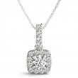 1/2ct Real Center Diamond Set In A 14k Gold Halo Diamond Pendant With 18 White Gold Chain Total Weight 0.63ct
