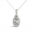 1.00ct Real Center Diamond Set In 14k Gold Halo Diamond Pendant With 18 White Gold Chain Total Weight 1.20ct