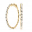 0.33ct 19 Mm Hoop Earrings Set With Brilliant Real Diamonds In 14k Yellow Gold