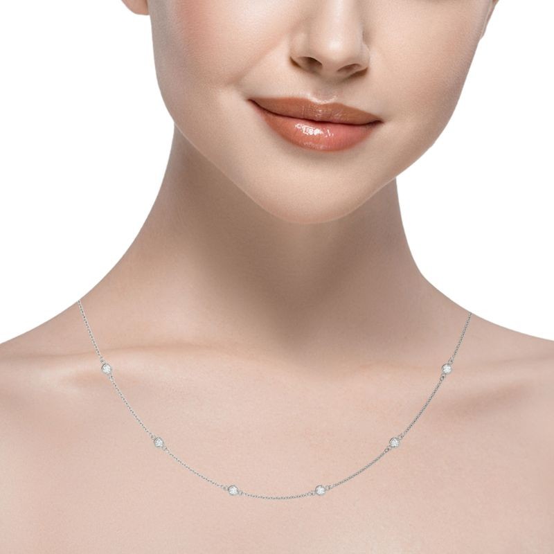 0.25ct Real Diamond On A Rope 18 In 14k White Gold