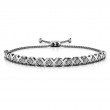 0.40ct Real Diamond X-O Bolero Adjustable Bracelet In 14k White Gold