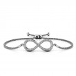 0.33ct Real Diamond Infinity Bolero Adjustable Bracelet In 14k White Gold