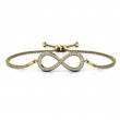 0.33ct Real Diamond Infinity Bolero Adjustable Bracelet In 14k Yellow Gold