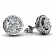 1/10ct Gleaming With Fire Real Diamond With 1/10 Ct Center Set In 2 Tiered Halo 14k White Gold Mounting With Eversafe Screwback Total Weight 1/3ct