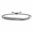 1.50ct Real Diamond Twin Strand Adjustable Bracelet In 14k White Gold