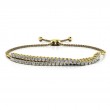 2.00ct Real Diamond Twin Strand Adjustable Bracelet In 14k Yellow Gold