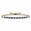 2.00ct Real Diamond & Sapphire Bolero Adjustable Bracelet In 14k Yellow Gold