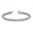 3.00ct Real Diamond 3diamond Link Tennis Bracelet In 14k White Gold