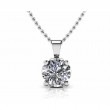 1/4ct Real Diamond Set In Lotus Flower Shaped 14k Gold Solitaire Pendant With 18 White Gold Chain