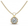1ct Real Diamond Set In A Heart Shaped 14k Gold Solitaire Pendant With 18 Yellow Gold Chain