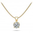 1ct Real Diamond Set In A 14k Gold Classic Basket Setting Solitaire Pendant With 18 Yellow Gold Chain