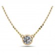 1/2ct solitaire Real diamond set in 14K classic 4 prong setting with 18 Yellow gold chain
