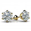 2.00ct Dazzling Round Real Diamond Set In Six Prong 14k Yellow Gold Mounting With Eversafe Screwbacks
