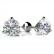 0.25ct Vivid Round Real Diamond Set In Contemporary Martini Glass Shaped Three Prong 14k White Gold Mounting With Eversafe Screwbacks