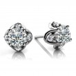 0.33ct Real Diamond Contemporary Tulip Shaped Earrings In 14k White Gold
