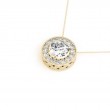 1.00ct Real Center Diamond Set In A 14k Gold Halo Diamond Pendant With 18 Yellow Gold Chain Total Weight 1.16ct