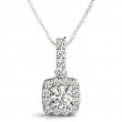 1.00ct Real Center Diamond Set In A 14k Gold Halo Diamond Pendant With 18 White Gold Chain Total Weight 1.50ct