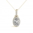 3/4ct Real Center Diamond Set In 14k Gold Halo Diamond Pendant With 18 Yellow Gold Chain Total Weight 0.88ct