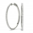 0.50ct 30 Mm Hoop Earrings Set With Brilliant Real Diamonds In 14k White Gold