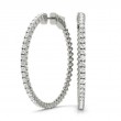 0.50ct 19 Mm Hoop Earrings Set With Brilliant Real Diamonds In 14k White Gold