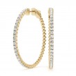 1.50ct 19 Mm Hoop Earrings Set With Brilliant Real Diamonds In 14k Yellow Gold
