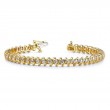 1.50ct Real Diamond Swirling S Link tennis Bracelet In 14k Yellow Gold