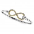 0.33ct Real Diamond Infinity Flexible Bangle Bracelet In 14k White Gold
