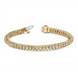4.00ct Real Diamond 3diamond Link Tennis Bracelet In 14k Yellow Gold