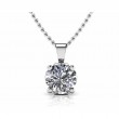 1ct Real Diamond Set In A Tulip Shaped 14k Gold Solitaire Pendant With 18 White Gold Chain