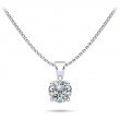 1ct Real Diamond Set In A 14k Gold Classic Basket Setting Solitaire Pendant With 18 White Gold Chain