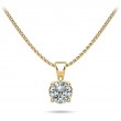 1ct Real Diamond Set In A 14k Gold Classic Basket Setting Solitaire Pendant With 18 Yellow Gold Chain