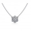 0.50ct 7 Real Diamond Set In A Flower Burst Style In 14 White Gold Pendant With 18 Chain