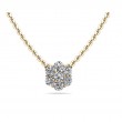 0.25ct 7 Real Diamond Set In A Flower Burst Style In 14 Yellow Gold Pendant With 18 Chain