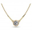 1ct solitaire Real diamond set in 14K classic 4 prong setting with 18 Yellow gold chain