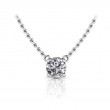 1ct Solitaire Real Diamond Set In 14k Classic 4 Prong Setting With 18 White Gold Chain