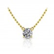 1/4ct Solitaire Real Diamond Set In 14k Classic 4 Prong Setting With 18 Yellow Gold Chain