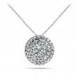 1/6ct Real Diamond Center set in 14K dual halo setting with 18 White Gold chain. Total weight 1/3ct.