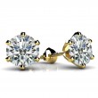 0.50ct Dazzling Round Real Diamond Set In Six Prong 14k Yellow Gold Mounting With Eversafe Screwbacks