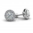 0.75ct Shimmering Round Real Diamonds With .30ct Center Set In 14k White Gold Mounting With Eversafe Screwback
