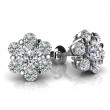 1.50ct Lucky 7 Real Diamond Earing In 14k White Gold For Everyday Wear
