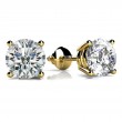 0.75ct Sparkling Round Real Diamond Set A Classic 4prong 14k Yellow Gold Mounting With Eversafe Screwbacks