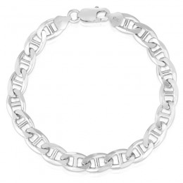 Silver 8mm Concave Mariner Link Bracelet