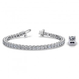 2.50ct Real Diamond Classic 4 Prong Tennis Bracelet In 14k White Gold