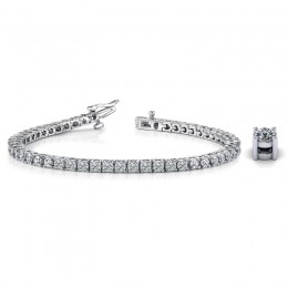 2.00ct Real Diamond Classic 4 Prong Tennis Bracelet In 14k White Gold