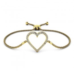 0.40ct Real Diamond X-O Bolero Adjustable Bracelet In 14k Yellow Gold