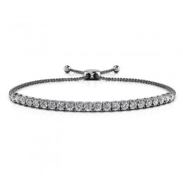 1.00ct Real Diamond Bolero Adjustable Bracelet In 14k White Gold
