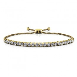 2.00ct Real Diamond Bolero Adjustable Bracelet In 14k Yellow Gold