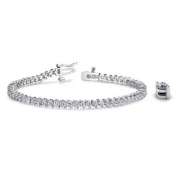 4.00ct Real Diamond Unique 2 Prong Tennis Bracelet In 14k White Gold
