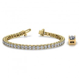 1.50ct Real Diamond Classic 4 Prong Tennis Bracelet In 14k Yellow Gold